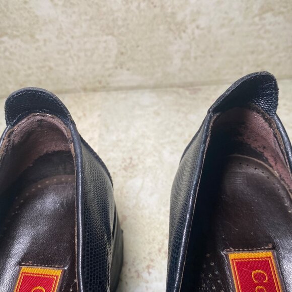 Cole Haan Womens Black Leather Loafers Size 8 Textured Lug Sole Slip-On Comfort - Picture 9 of 10